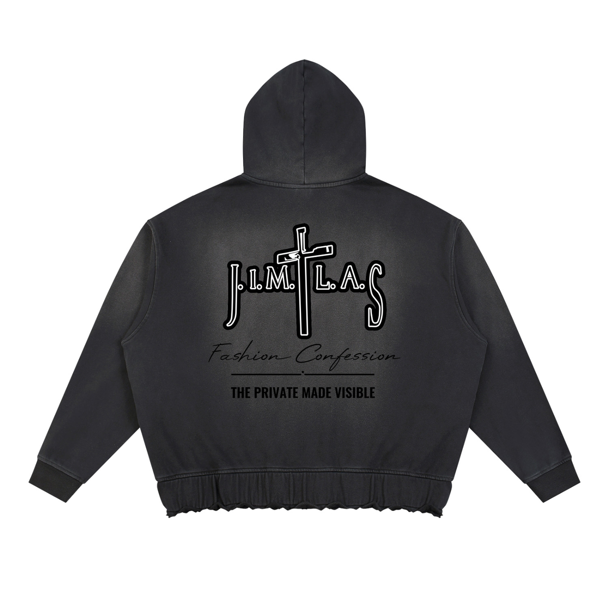 Unisex Sunfade Ripped Boxy Hoodie
