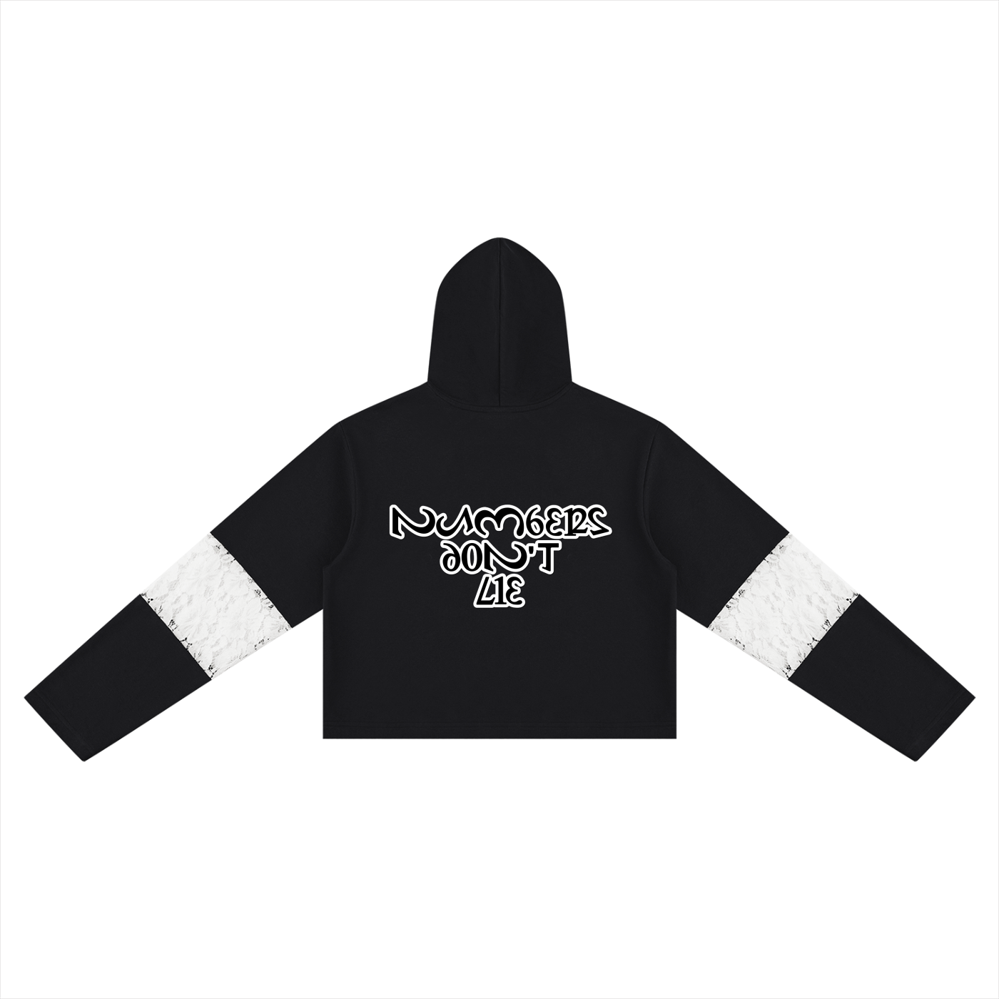 Women’s Cropped Lace-Panel Hoodie
