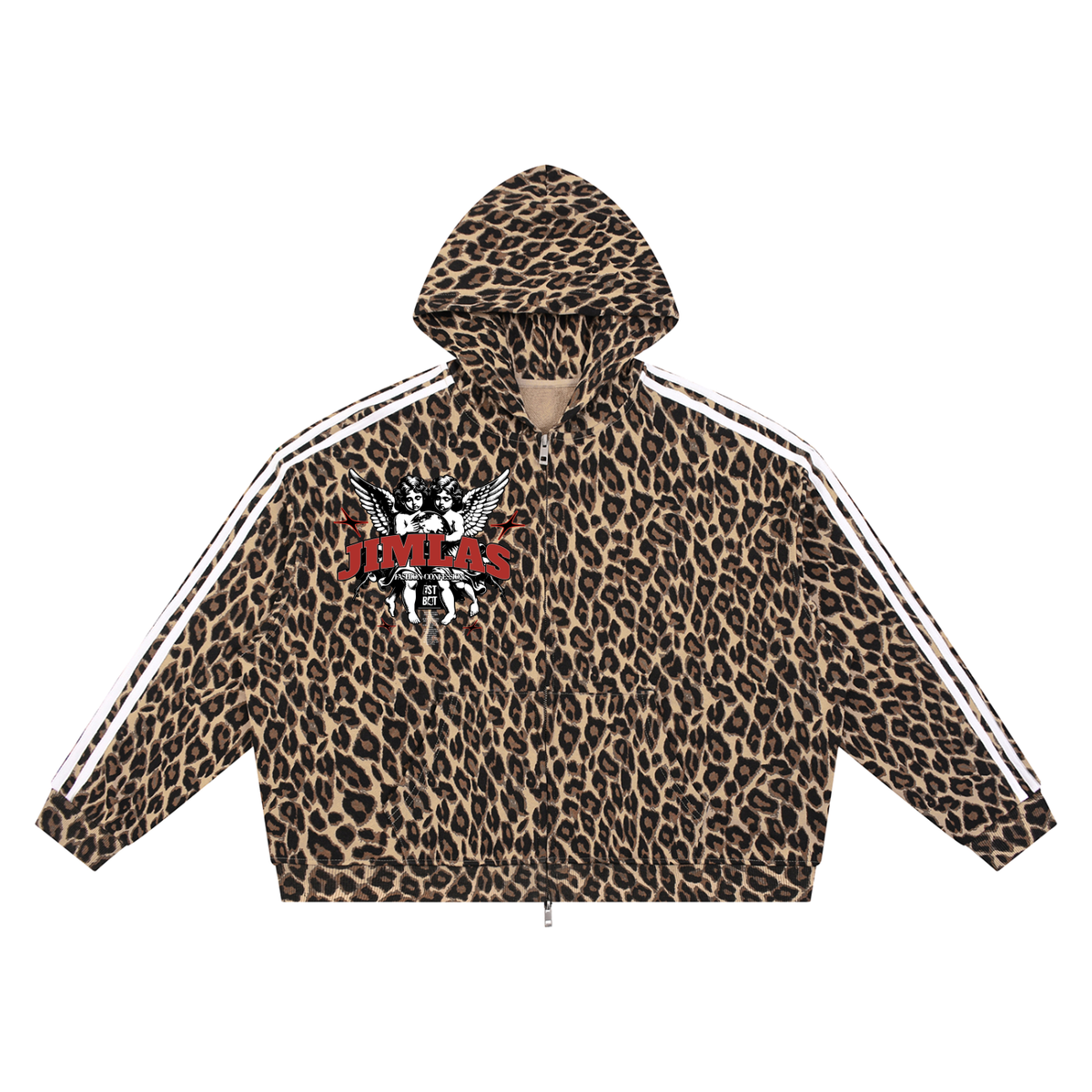 Unisex Leopard Full Zip Hoodie