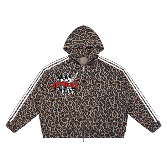 Unisex Leopard Full Zip Hoodie