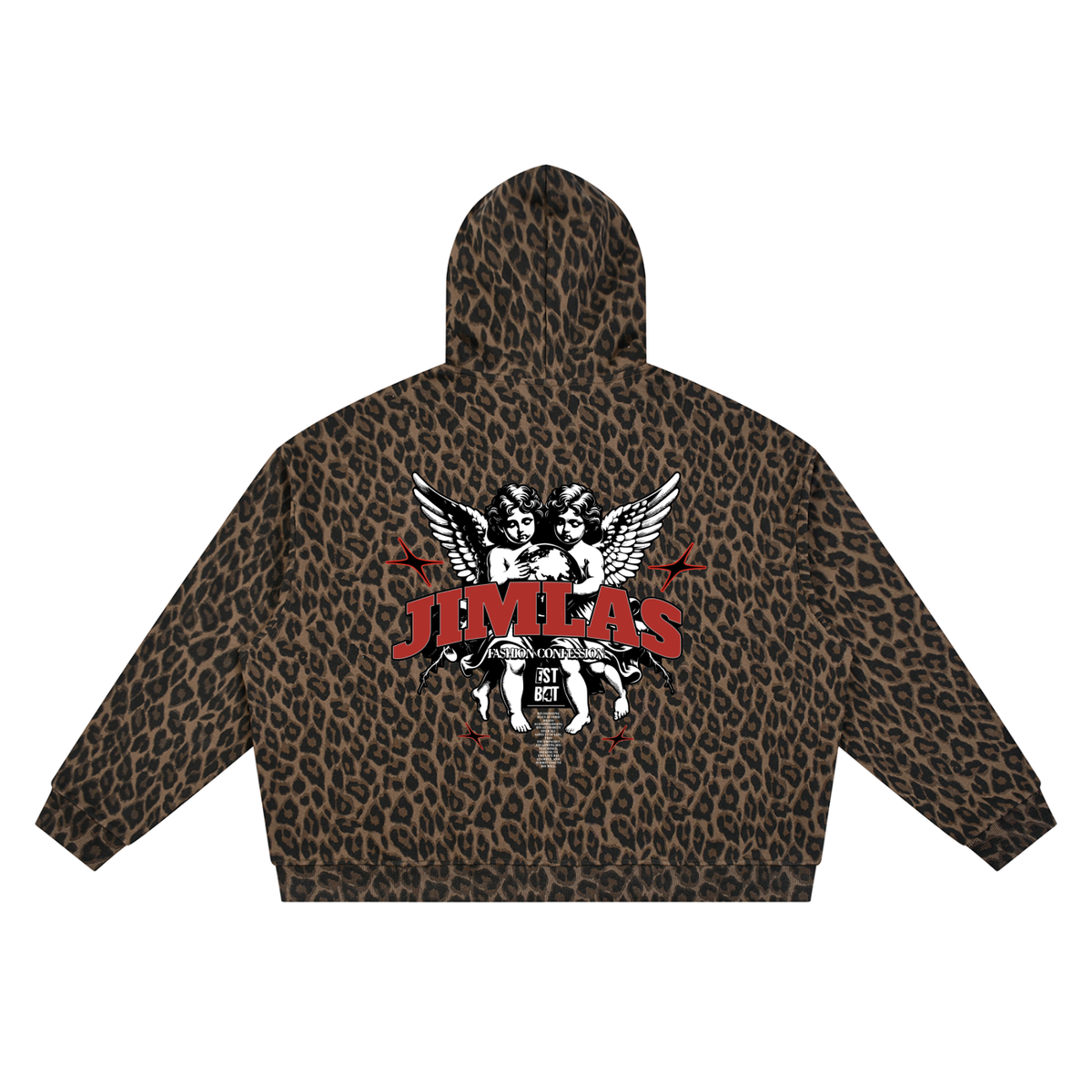 Unisex Leopard Full Zip Hoodie