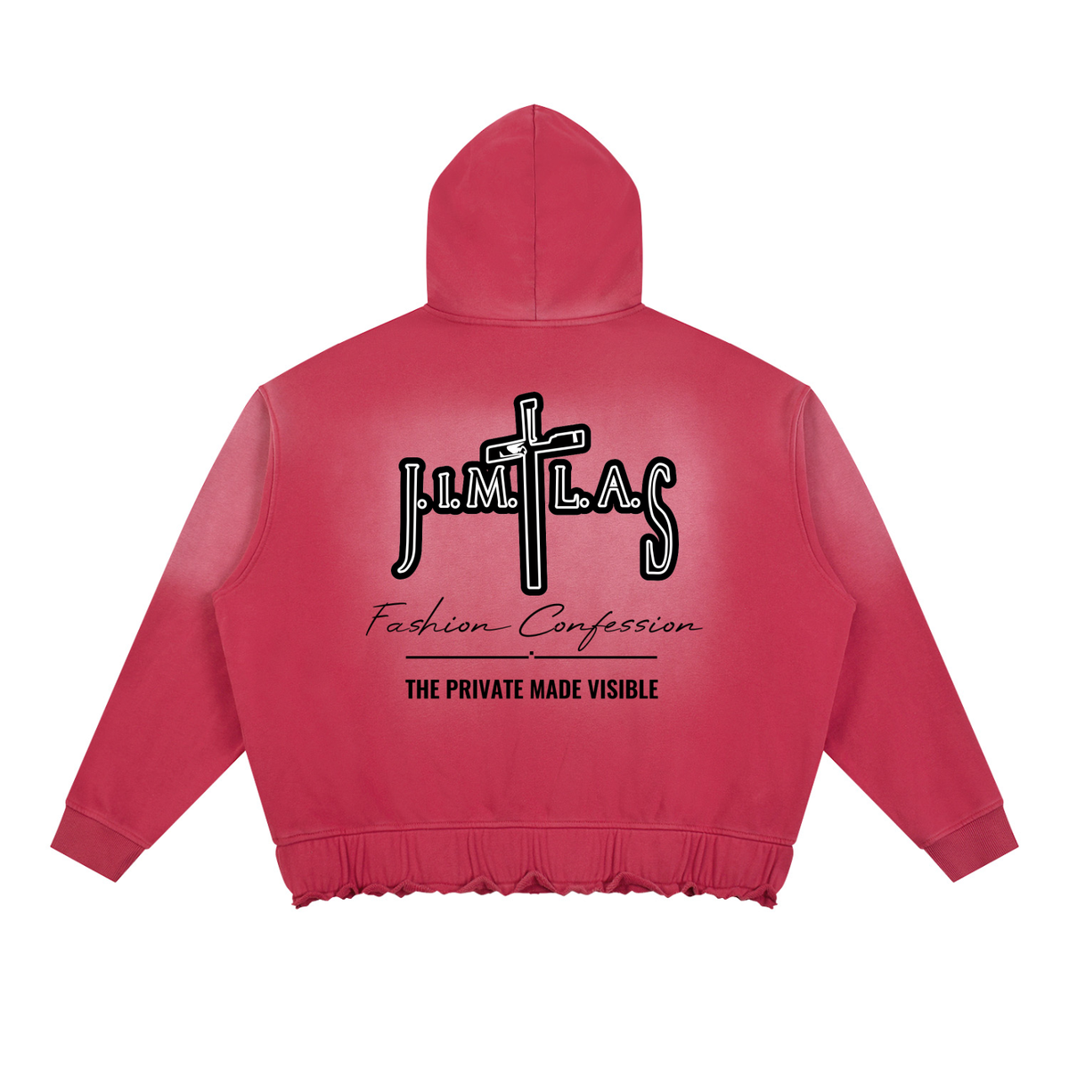 Unisex Sunfade Ripped Boxy Hoodie