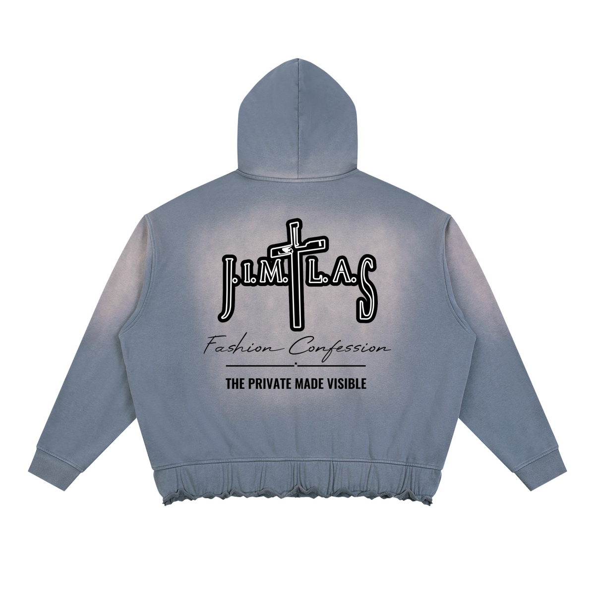 Unisex Sunfade Ripped Boxy Hoodie