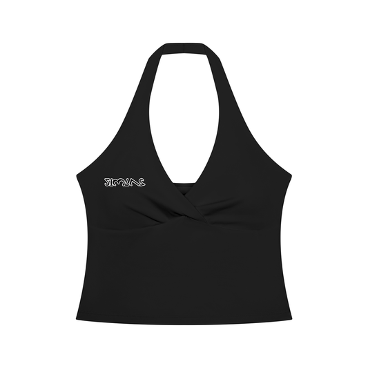Women’s Ruched Halter Yoga Tank Top