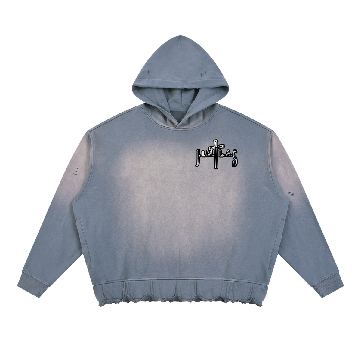 Unisex Sunfade Ripped Boxy Hoodie