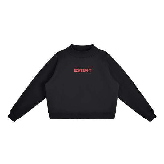 Essential Fleece Mock-Neck Crew Sweatshirt