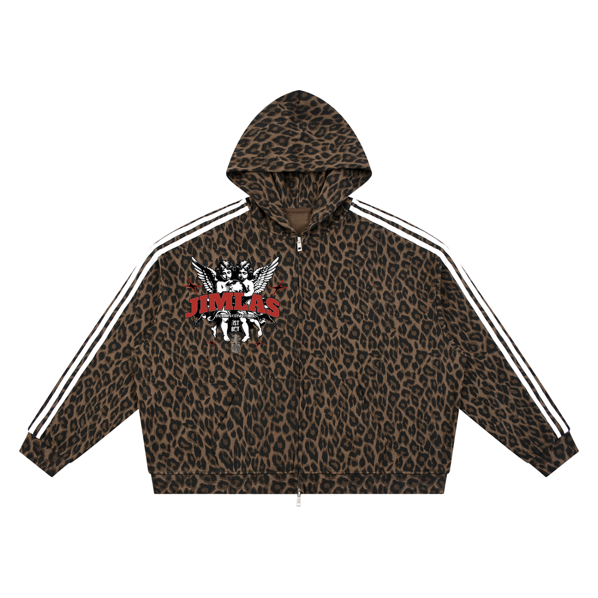 Unisex Leopard Full Zip Hoodie
