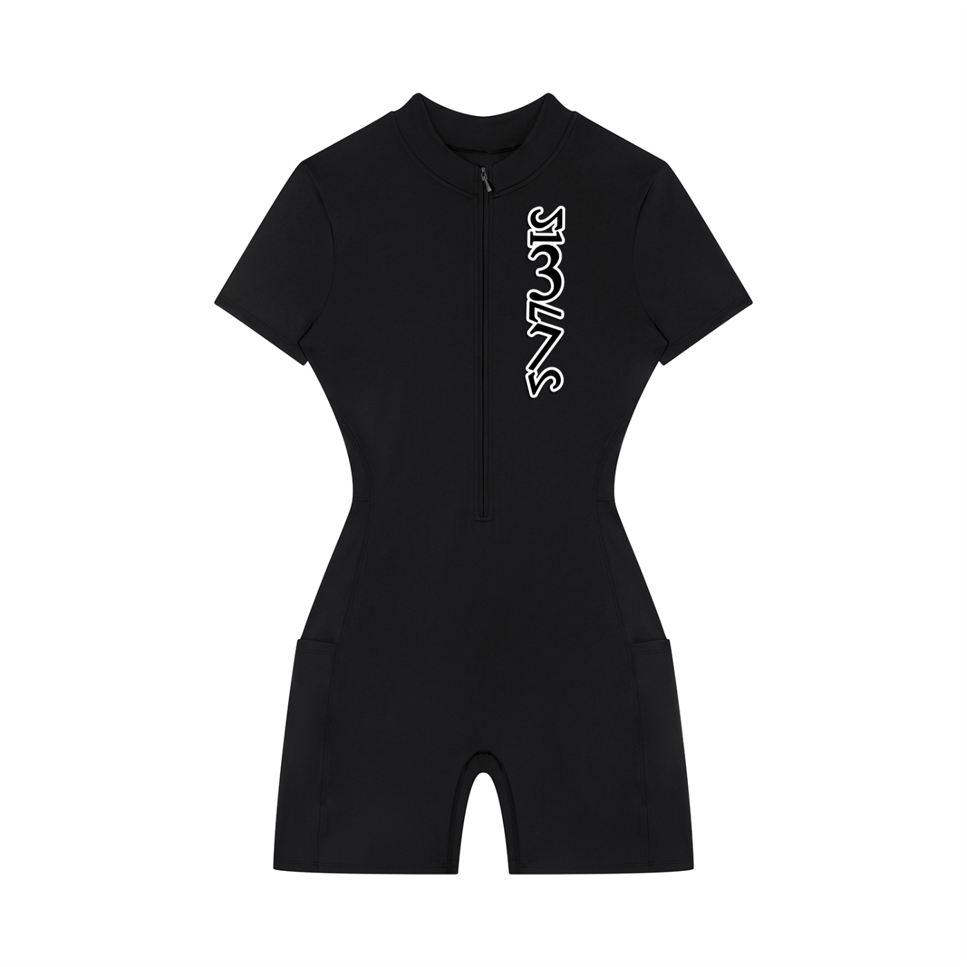 Women's Quarter-Zip Short Sleeve Romper