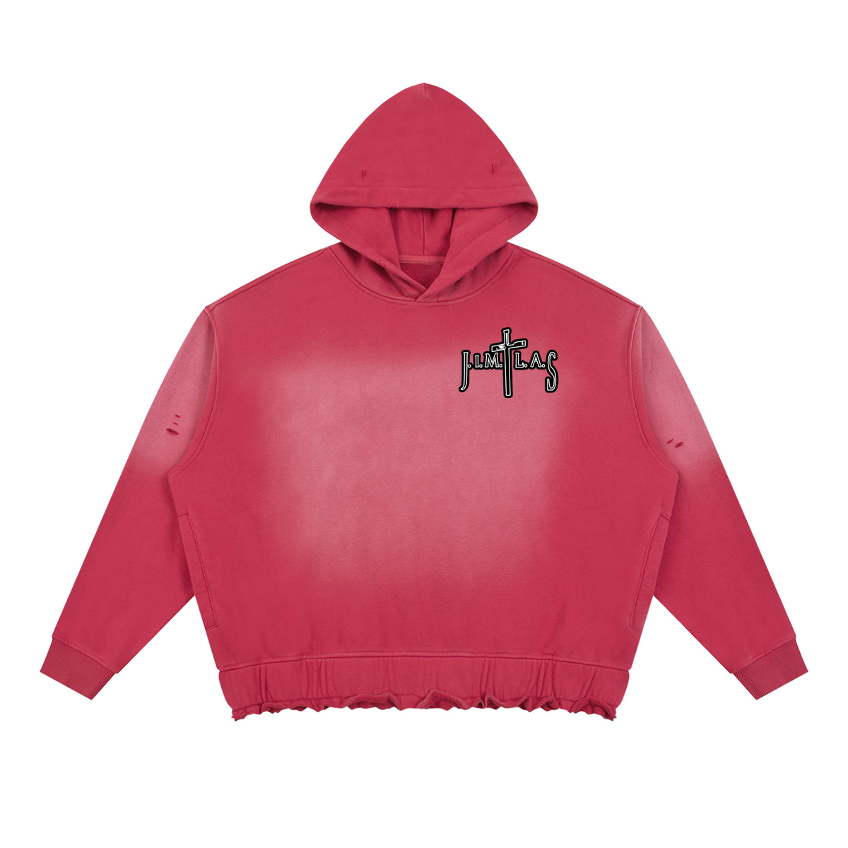 Unisex Sunfade Ripped Boxy Hoodie